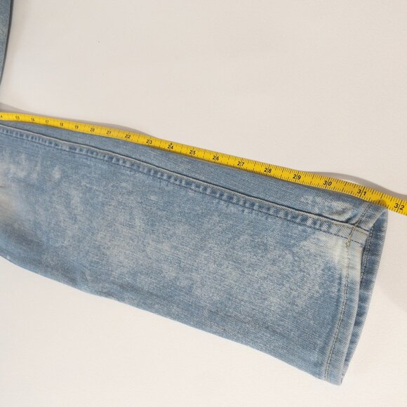 7 For All Mankind Bleach Wash Skinny Jean SZ 29 Punk Trendy 32 L Tall Faded - Picture 10 of 13